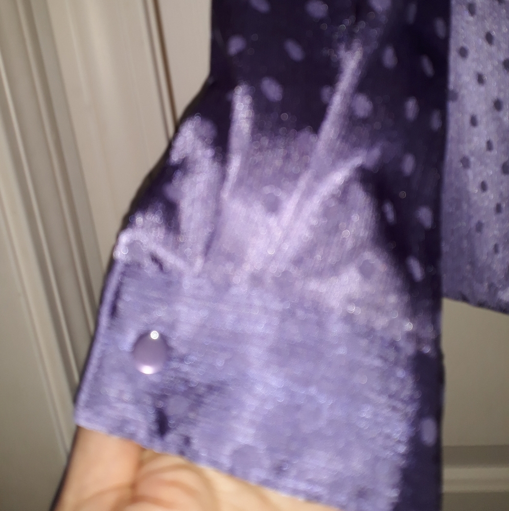 Elementz Purple Iridescent Button Blouse Size XL - Picture 3 of 4